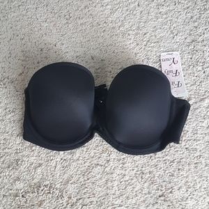 FIT FULLY YOURS Black Felicia Strapless Bra 34D NWT!